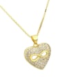 thumb Brass Cubic Zirconia  Dainty Heart Earring and Necklace Set 1