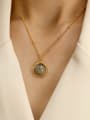 thumb Brass Glass Stone Geometric Vintage Trend Korean Fashion Necklace 1