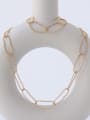 thumb Brass  Hollow Geometric Chain Minimalist Necklace 0