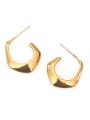 thumb Brass Smooth  Geometric Minimalist Stud Earring 2