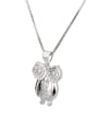 thumb Brass Cubic Zirconia Owl Cute Necklace 2