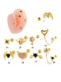 thumb Brass Cubic Zirconia Heart Chain Tassel Minimalist Single Earring 1