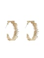 thumb Copper aesthetic C shaped fishbone Trend Korean Fashion Earrings 0
