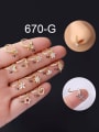thumb Brass Cubic Zirconia Star Hip Hop Nose Rings 0