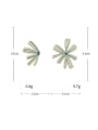 thumb Alloy Enamel Asymmetric Flower Trend Stud Earring 3