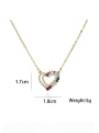 thumb Brass Cubic Zirconia  Trend Hollow Heart Pendant Necklace 2