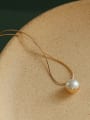 thumb Brass Imitation Pearl Ball Minimalist Necklace 3
