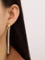 thumb Copper Cubic Zirconia Geometric Chain Vintage Drop Earring 1