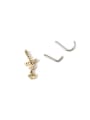 thumb Brass Cubic Zirconia Water Drop Cute Cross Nose Rings(Single Only One) 3