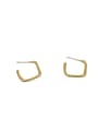 thumb Brass Smooth Geometric Minimalist Stud Trend Korean Fashion Earring 4