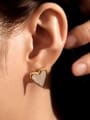 thumb Titanium Steel Shell Heart Minimalist Stud Earring 2