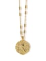 thumb Brass Round lion Vintage Pendant Necklace 3