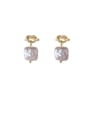 thumb Copper Alien Imitation Pearl Geometric Tie Minimalist Drop Trend Korean Fashion Earring 4