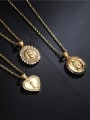 thumb Brass Cubic Zirconia Heart Trend Regligious Virgin mary Pendant Necklace 3