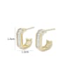 thumb Brass Cubic Zirconia Geometric Dainty Stud Earring 2
