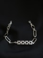 thumb Brass Cubic Zirconia Geometric chain Vintage Bracelet 0
