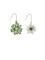 thumb Copper Resin Asymmetric daisy Flower Cute Hook Trend Korean Fashion Earring 0