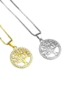 thumb Brass Cubic Zirconia Minimalist Tree Earring and Necklace Set 2