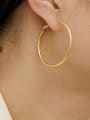 thumb Brass Geometric Minimalist Hoop Trend Korean Fashion Earring 1
