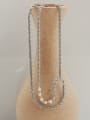 thumb Brass Imitation Pearl Locket Vintage Multi Strand Necklace 2