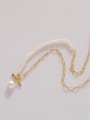 thumb Brass Freshwater Pearl Geometric Minimalist Necklace 2