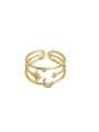 thumb Brass Cubic Zirconia Star Minimalist Stackable Ring 0