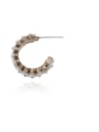 thumb Brass Imitation Pearl Geometric Vintage Stud Trend Korean Fashion Earring 4