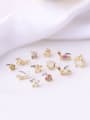 thumb Stainless steel Cubic Zirconia Flower Hip Hop Nose Studs 4