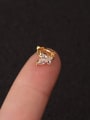 thumb Copper whit Cubic Zirconia White Geometric Dainty Hoop Earring 3