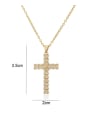 thumb Brass Cubic Zirconia Vintage Cross  Pendant Necklace 4