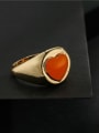 thumb Brass Enamel Heart Minimalist Band Ring 3