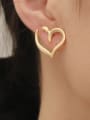 thumb Brass Hollow Heart Minimalist Stud Trend Korean Fashion Earring 1