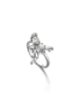 thumb Brass Cubic Zirconia Butterfly Hip Hop Band Ring 3