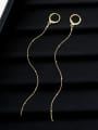 thumb Brass Tassel Minimalist Threader Earring 0