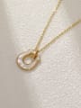 thumb Brass Shell Geometric Minimalist Necklace 4
