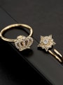 thumb Brass Cubic Zirconia Star Vintage Band Ring 0