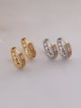 thumb Brass Cubic Zirconia Geometric Hip Hop Huggie Earring 0