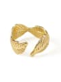 thumb Brass Feather Vintage Band Ring 2