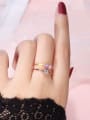 thumb Alloy+ Cubic Zirconia White Heart Trend Stackable Ring/Free Size Ring 1