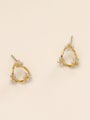 thumb Brass Cubic Zirconia Heart Minimalist Stud Trend Korean Fashion Earring 2
