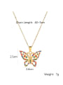 thumb Titanium Steel Cubic Zirconia Hip Hop Butterfly Earring and Necklace Set 2