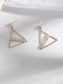 thumb Copper Cubic Zirconia Triangle Minimalist Stud Trend Korean Fashion Earring 0