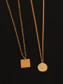 thumb Brass Cubic Zirconia Letter Vintage Geometric Pendant Necklace 2