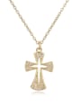 thumb Brass Cubic Zirconia Cross Trend Regligious Necklace 4