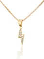 thumb Brass lightning Cubic Zirconia Earring and Necklace Set 3
