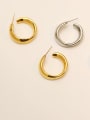 thumb Brass Smooth Geometric Minimalist Hoop Trend Korean Fashion Earring 2