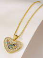thumb Brass Cubic Zirconia Heart Minimalist Necklace 4