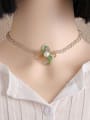 thumb Brass Synthetic Crystal Flower Bohemia Beaded Necklace 1