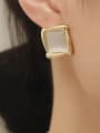 thumb Brass Cats Eye Geometric Minimalist Stud Trend Korean Fashion Earring 1