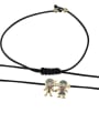 thumb Brass Cubic Zirconia Cute Leather boy and girl Pendant Necklace 3